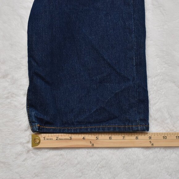 Levis 501 Mens Jeans 44 X 30 Button Fly Dark Wash Straight Leg Classic Western - Picture 16 of 16